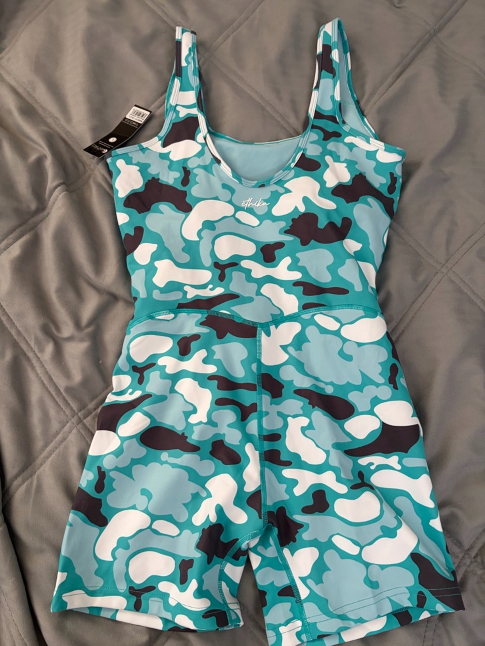 ethika Teal Aqua Camo Athletic Tank